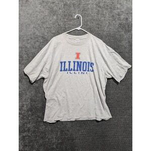 Gildan Illinois Fighting Illini Gray Heavy Cotton T Shirt XXL